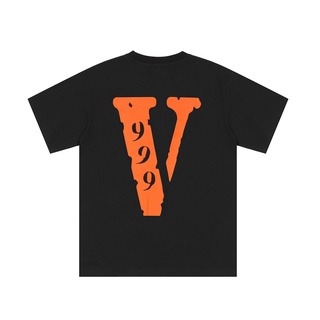 เสื้อยืดแขนสั้นลําลอง คอวี ผ้าฝ้าย ทรงหลวม พิมพ์ลายตัวอักษร VLONE แฟชั่นสําหรับผู้ชาย และผู้หญิง และนักเรียน