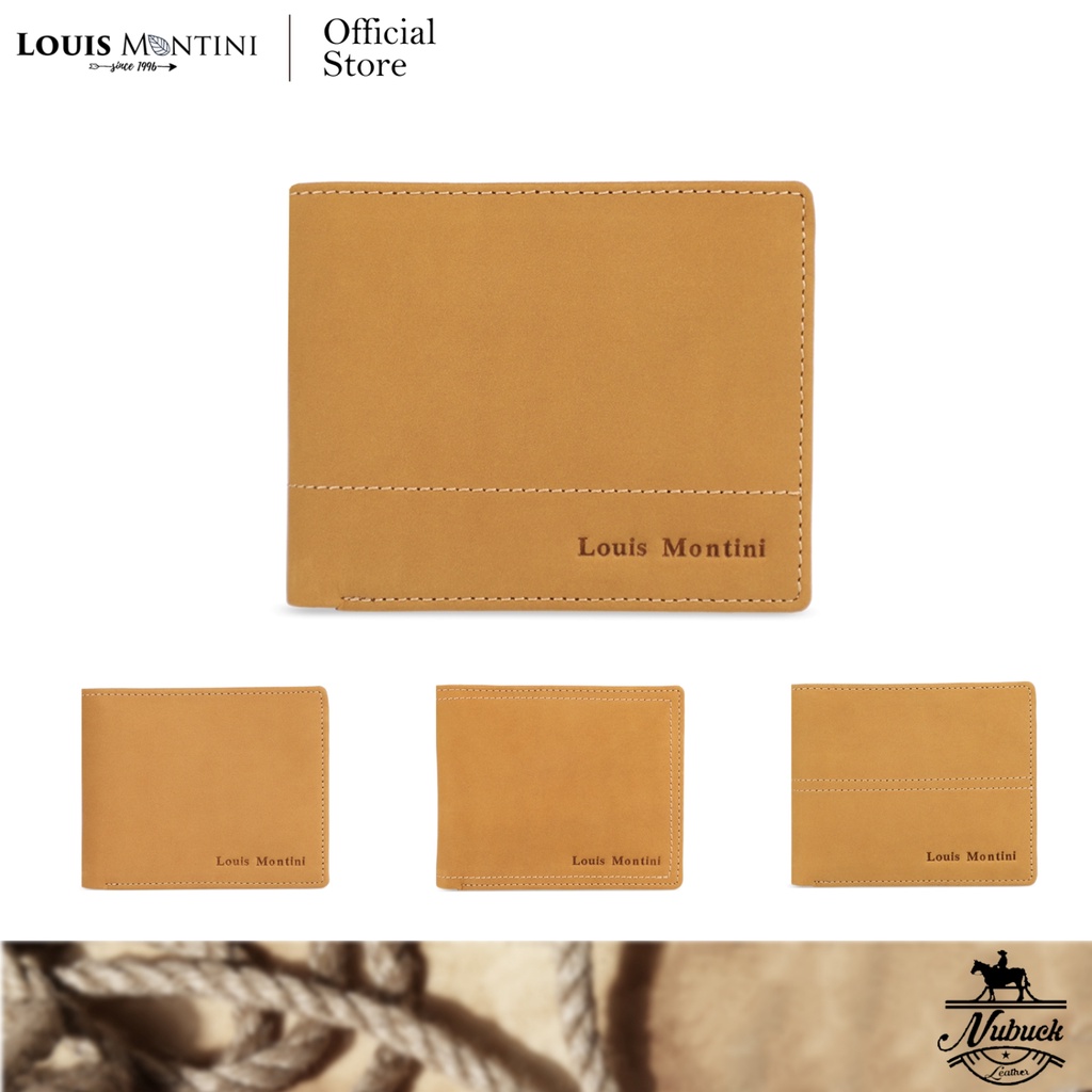 Louis กระเป๋าสตางค์ผู้ชาย หนังนูบัค RFID Protection หนังวัวแท้ TTM004