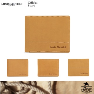 Louis Montini Nubuck Leather กระเป๋าสตางค์ผู้ชาย หนังนูบัค RFID Protection หนังวัวแท้ Slim Wallet for Men TTM004