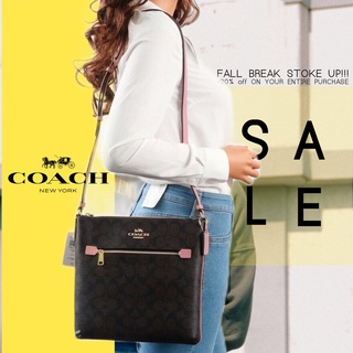 Coachแท้ Rowan File Bag รหัส C1554 สีกาแฟสายชมพู by Fullteni