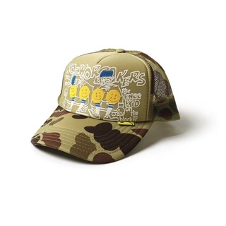 6YUJ 22AW KAPITAL Pingtian Hehong camouflage printing smiley face mesh breathable stitching baseball cap