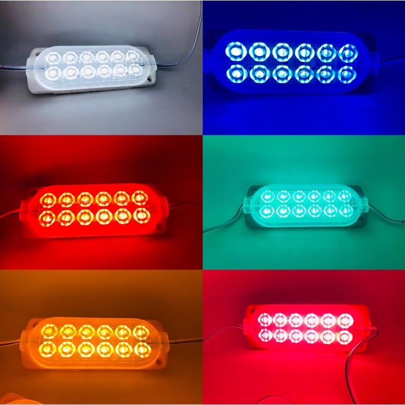 ไฟโมดุล MOD 12ชิป ใส่ไฟรถมอเตอร์ไซค์ ไฟรถยนต์ ไฟรถบรรทุก ไฟ 12V-24V ( 1ชิ้น ) มี8สีให้เลือก car
