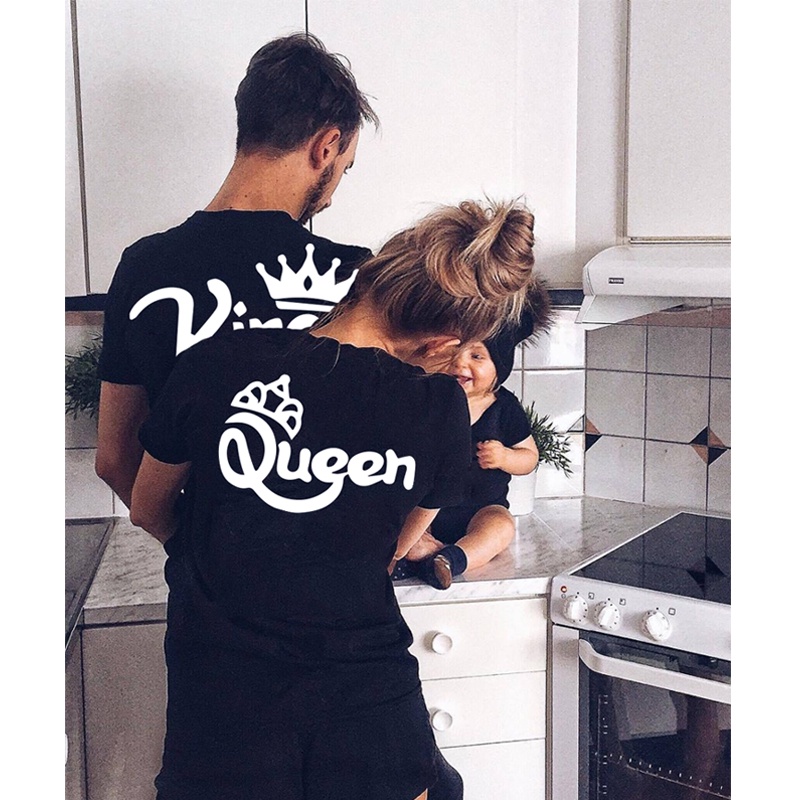 Family Tshirt Mommy Daddy And Me Baby Matching King Queen Princess Clothes Family Matching Outfits Look Baby Girl Boy Cl