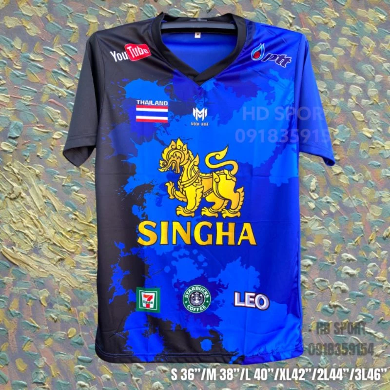 เสื้อกีฬา GA02ลายสิงห์คอวี