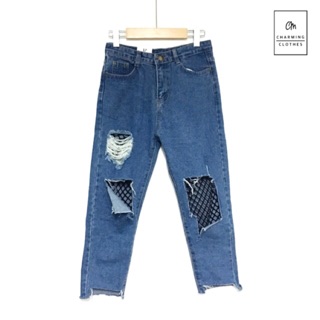 Hot 🔥 👖 boyfriend net jeans  (ใส่ได้2แบบ)