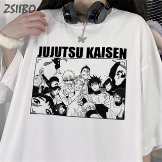 คอลูกเรือเสื้อยืดแขนสั้น พิมพ์ลายอนิเมะ Jujutsu Kaisen Yuji Itadori แฟชั่นฤดูร้อน สไตล์ฮาราจูกุ สําหรับผู้ชาย และผู้หญิง