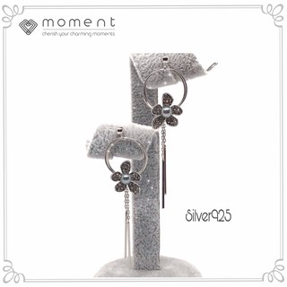 Moment ต่างหู A0016-S ก้านเงินแท้ 92.5% Nickle Free