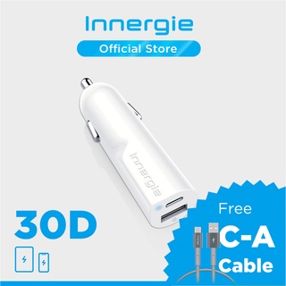 Innergie 30D - ที่ชาร์จในรถยนต์ USB-C+A 30 วัตต์ แถมฟรีสายชาร์จ C-A (กดรับสินค้าฟรีตรง Add-on)