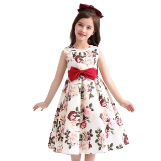 2023 New girls dress printed princess dress ins quality assurance JQEQ