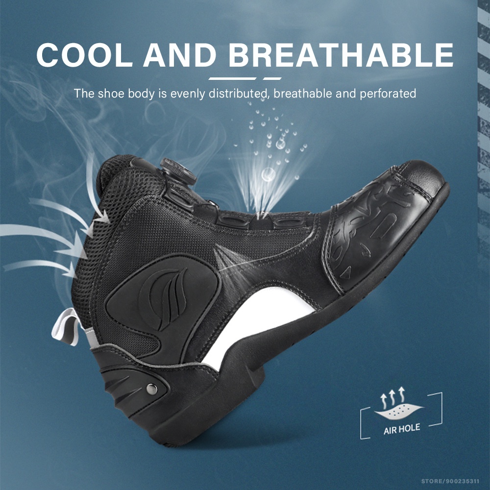 แฟชั่นรถจักรยานยนต์รองเท้า Moto มอเตอร์ไซด์เรือยนต์ Breathable ผู้ชายขี่อุปกรณ์ Motocross Touring Biker Street Racing รองเท้า