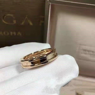 Bvlgari แหวนเซรามิค ของขวัญคู่รัก แฟชั่นฤดูใบไม้ผลิ สีแดง