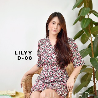 Lilyy Flora Dress [D-08] เดรสสั้น ลายดอก ผูกเอวหลัง