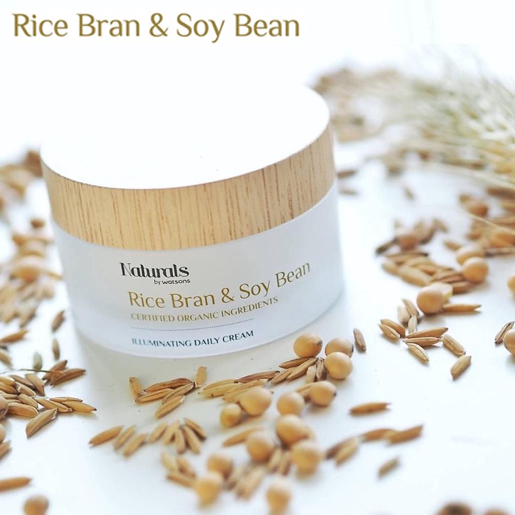 Naturals by Watsons Rice Bran And Soy Bean Illuminating Daily Cream ครีมบำรุงผิวหน้าตอนกลางวันสูตรพิ