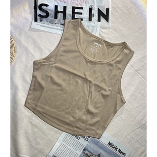 SHEIN NEW เสื้อกล้าม เป็นทรงเสื้อครอป สีครีม