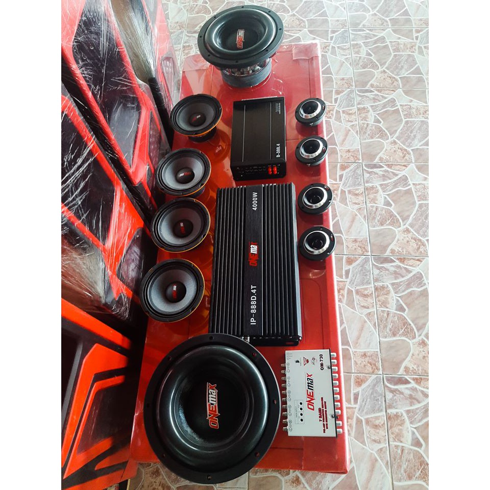 One-max Car Audio ชุดโปรพร้อมฟังแบน onemax ดอก10และ12นิ้ว