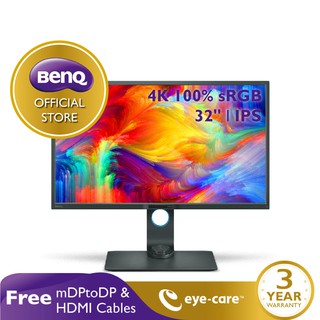 BenQ PD3200U 31.5นิ้ว 4K sRGB IPS DualView Graphic Design Monitor (จอคอมงานกราฟฟิค, จอมอนิเตอร์ 4k 32 นิ้ว)