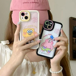 💕พร้อมส่ง💕iPhone 14 13 12 11 Pro Max เคส for เคสไอโฟน11น่ารัก บางเบาพกพาง่าย การ์ตูน โปร่งใส สปองบ็อบ Case