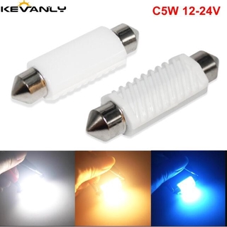 หลอดไฟอ่านหนังสือภายในรถยนต์ 12-24V C5W LED C10W Canbus 31/36/39/41มม. สีขาว