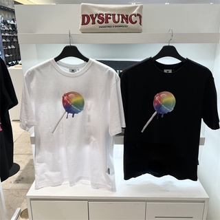 Dysfunct เสื้อยืดลําลอง คอกลม แขนสั้น ทรงหลวม ลายอมยิ้ม หลากสี แฟชั่นฤดูร้อน