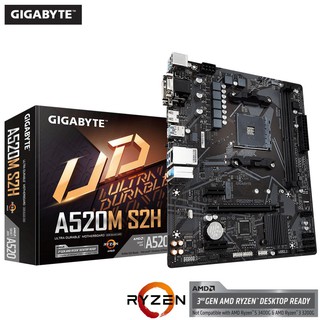 MAINBOARD (เมนบอร์ด) AM4 GIGABYTE A520M S2H Warranty 3 - Y