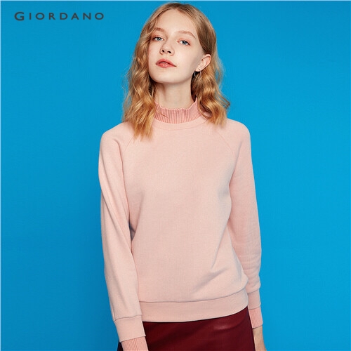 GIORDANO WOMEN Mock neck long sleeves sweatshirt 13329808