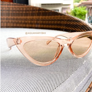 แว่นกันแดด ทรงสามเหลี่ยม สีใสอมส้ม รุ่น Topaz Glasses : Aquamary