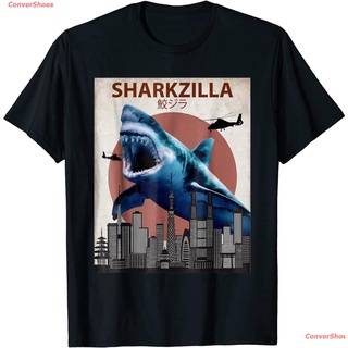 เสื้อยืดลำลอง Sharkzilla Funny Shark T-Shirt Shark Lovers Gift Short sleeve T-shirts