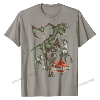 GILDAN 【เสื้อเก๋ไก๋】เสื้อยืด ผ้าฝ้าย 100% พิมพ์ลายไดโนเสาร์ Jurassic Park สไตล์วินเทจ แฟชั่นฤดูร้อน สําหรับผู้ชายS-5XL