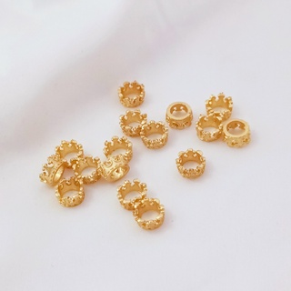10pcs เครื่องประดับ แหวนทองคํา 18K ทรงกลม ขนาดใหญ่ แฮนด์เมด DIY