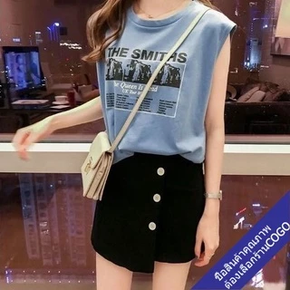เสื้อยืดแขนกุดผู้หญิงน่ารัก Oversize เสื้อผ้าแฟชั่นวัยรุ่น เสื้อกล้ามเกาหลี ฮิปฮอป สตรีท วินเทจ ราคาส่ง