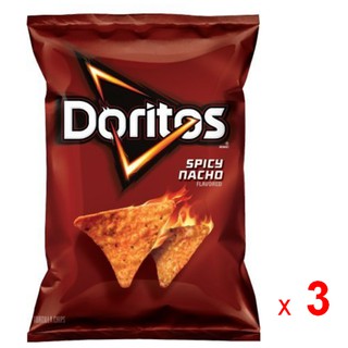 DORITOS แผ่นข้าวโพดทอดกรอบ โดริโทส รสเนยแข็งเผ็ด สไปซี่ นาโช ชีส ทอร์ทิลล่า ชิพส์ ขนาดใหญ่ ชุดละ 3 ซอง ซองละ 311 กรัม