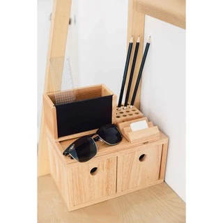 THEWOOD 'S TALE Mori No Naka ลิ้นชัก ตั้งโต๊ะ DOUBLE DRAWER จากไม้แท้