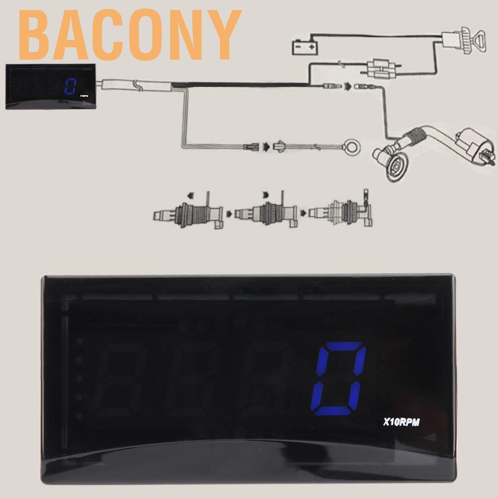 Motorcycle LED Digital Tachometer Speed Meter RPM Tester PG5I | Shopee ...