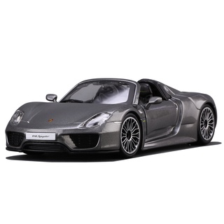 โมเดลรถยนต์ โมเดลรถเหล็ก โมเดลรถ Porsche 918 Spyder เปิดประทุน Burago 1/24 พร้อมส่งจาก กทม.