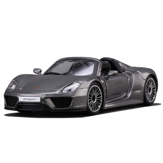 โมเดลรถยนต์ โมเดลรถเหล็ก โมเดลรถ Porsche 918 Spyder เปิดประทุน Burago 1/24 พร้อมส่งจาก กทม.