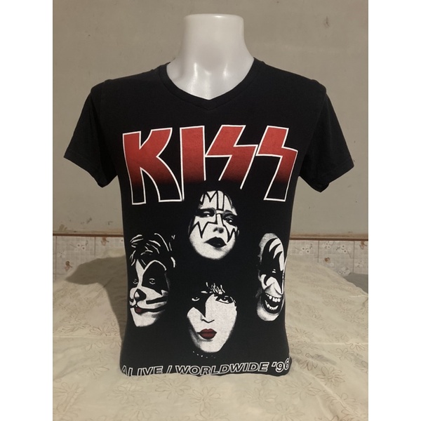 เสื้อวินเทจ เสื้อวง Kiss ผ้า cotton 100% อก 21 ยาว 25