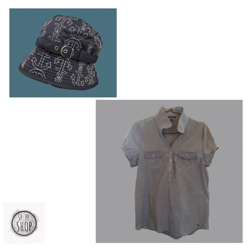 หมวก bucket hat กับ shirt แบรนท์ Portland แท้ 100%