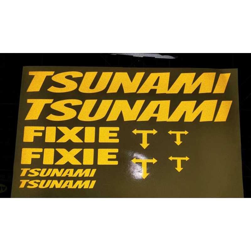 TSUNAMI, FIXIE.BIKE STICKER,TAHAN SEMUA CUACA KUALITI TERBANIK.STICKER BASIKAL,STICKER BICYCLE,ROAD 