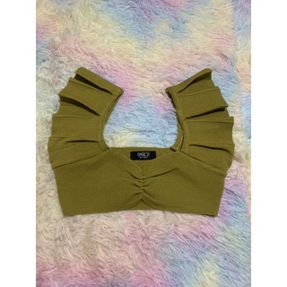 Basicsbysita - Top เสื้อครอปไหมพรม สีเขียวมะนาว มือ 1