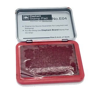 แท่นประทับ สีแดง ตราช้างNo. E04R ขนาด7cmx4.8cm.