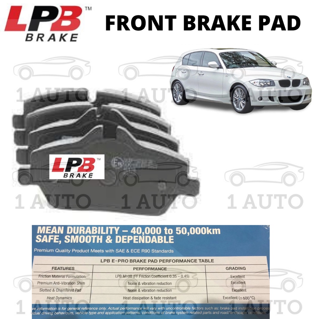 LPB E-PRO SEMI METALLIC ผ้าเบรคหน้า BMW E87 116i 118i (2004-2011) MINI ONE R56 LCI