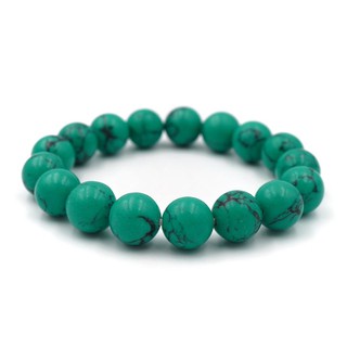 TURQUOISES หินเทอร์ควอยส์ โทนสีเขียว ขนาด 10 มม. สร้อยข้อมือหินแท้ by siamonlineshop