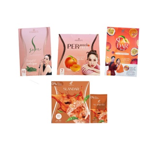 Pananchita Per Peach Fiber & S Sure & Slandar Drink สแลนดาร์ ดริ๊ง & Slandar Cha Thai & PER Jelly Fiber