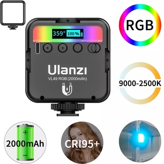 Ulanzi VL49 RGB Video Lights Mini LED Camera Light 2000mAh Rechargable LED Panel Lamp Photo Video Lighting  for Youtube