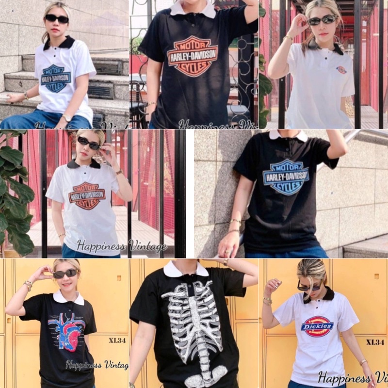 #เสื้อยืดคอปก
#เสื้อคอโปโลลายสกรีน
#เสื้อผ้าคอตตอนสีขาวดำ
#เสื้อสไตล์วินเทจ
#เสื้อไซส์มออเวอร์ไซส์