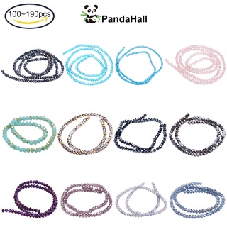 Pandahall ลูกปัดแก้วใส AB ขนาดกลาง สีม่วงเทอร์ควอยซ์ 100~195 ชิ้น