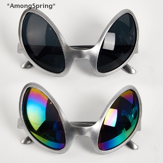 Amongspring แว่นตากันแดด ลายเอเลี่ยน แนวตลก สีรุ้ง สําหรับปาร์ตี้ฮาโลวีน