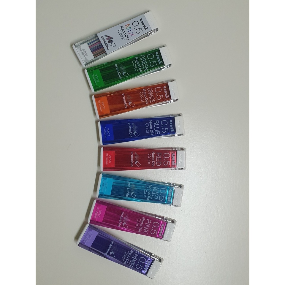 ไส้ดินสอกดสีๆ ไส้ดินสอกด Uni Nano Dia Color สีสดสวย ลบได้ ราคา ถูกที่สุด ดีลบีเคเค