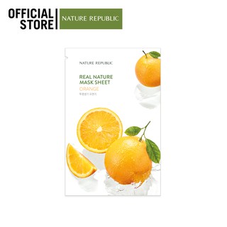 NATURE REPUBLIC REAL NATURE ORANGE MASK SHEET (23ML) มาส์กหน้าบำรุงผิว สูตรส้ม