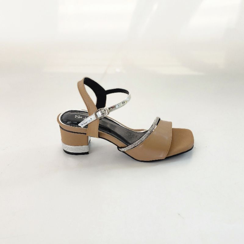 SE LOOVE - Sashira Wedding Heels / Party Heels / strap Heels / gem Heels / ส้นหรู / 5cm Apricot Heel